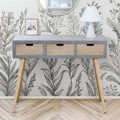 Console 3 tiroirs Alzina scandinave gris
