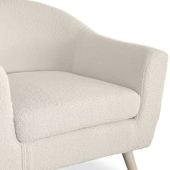 Fauteuil Aliph scandinave tissu bouclette lainée crème