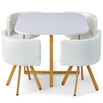 Ensemble table à manger et 4 chaises scandinaves blanches