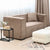 Fauteuil Bibe tissu effet peau beige