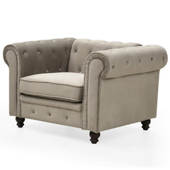 Fauteuil Abir velours taupe