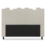Tête de lit 160 cm en tissu beige avec bandes verticales