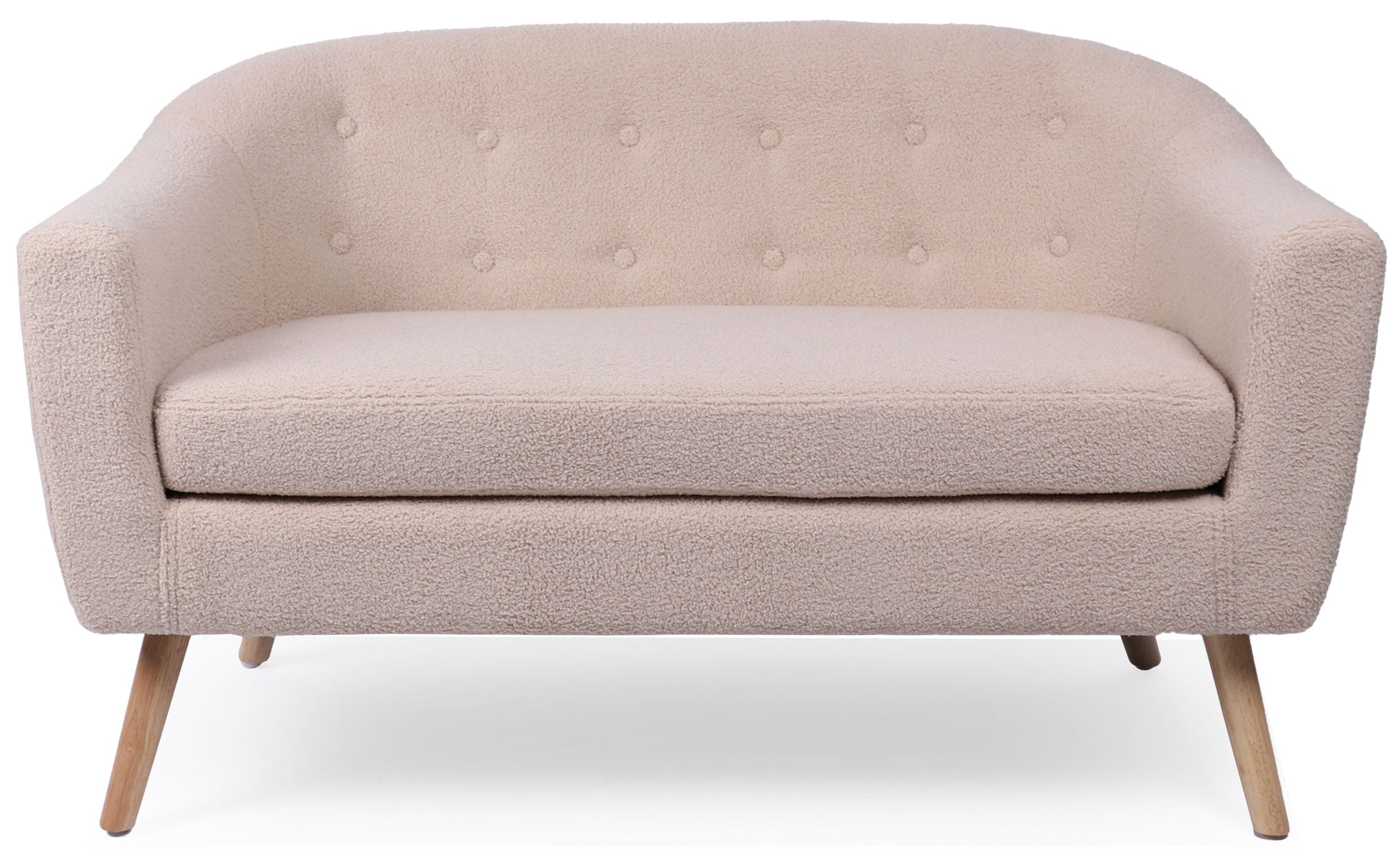 Canapé 2 places style scandinave Savoy Tissu Bouclette Beige
