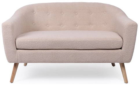 Canapé 2 places style scandinave Savoy Tissu Bouclette Beige
