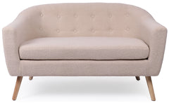 Canapé 2 places style scandinave Savoy Tissu Bouclette Beige