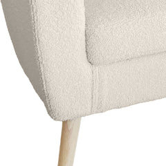 Fauteuil Aliph scandinave tissu bouclette lainée crème