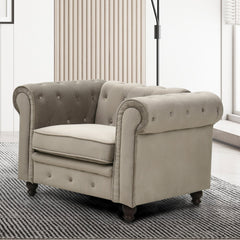 Fauteuil Abir velours taupe