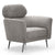 Fauteuil avec haut dossier en tissu doux gris