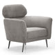 Fauteuil avec haut dossier en tissu doux gris