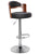 Lot de 6 chaises de bar pivotantes bois noisette et simili cuir noir
