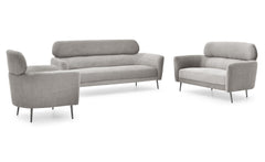 Fauteuil moderne avec haut dossier Damigal Tissu doux Gris