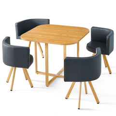 Table et chaises Agustine scandinaves gris et chêne