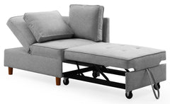Banquette convertible 2 places Billin tissu gris