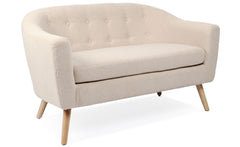 Canapé 2 places style scandinave Savoy Tissu Bouclette Beige