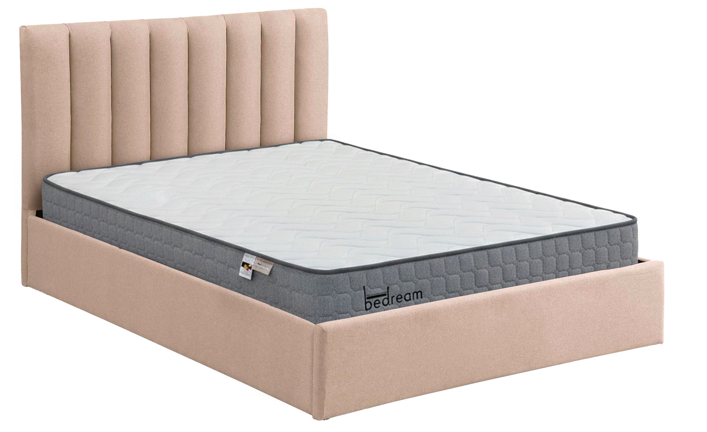 Pack Lit-coffre Songe + Matelas Bedream 160x200cm Tissu Beige