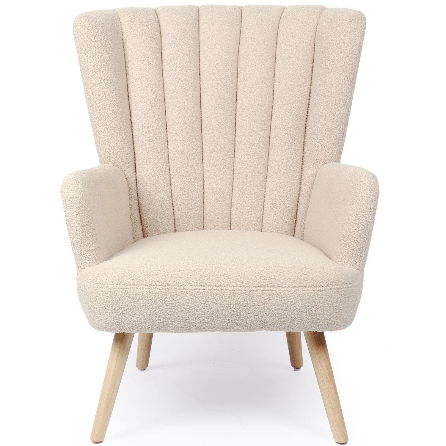 Fauteuil scandinave Vidal Tissu Bouclette Beige