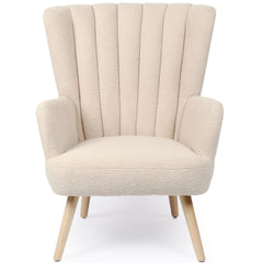 Fauteuil scandinave Vidal Tissu Bouclette Beige