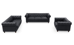 Fauteuil Abir en simili cuir noir