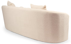 Canapé 4 places incurvé Celin tissu bouclette beige
