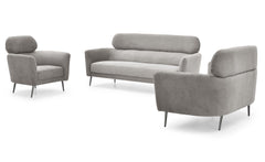 Fauteuil moderne avec haut dossier Damigal Tissu doux Gris
