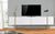 Meuble TV 180 cm avec 2 portes en blanc et métal doré