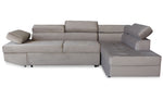 Canapé d'angle convertible taupe avec accoudoir droit