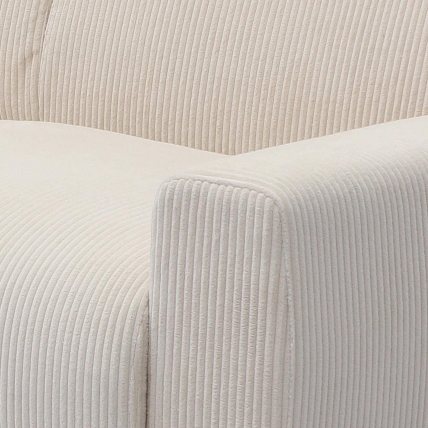 Canapé d'angle moderne 287cm Wallis Velours côtelé Crème