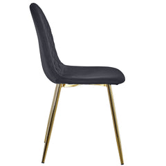 Lot de 4 chaises Atona matelassées velours noir