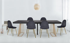 Lot de 4 chaises Atona matelassées velours noir