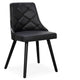 Lot de 8 chaises noires en bois et simili cuir scandinaves