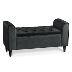 Banc coffre Algelo velours noir