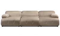 Canapé modulable en velours taupe
