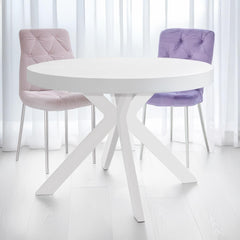 Table extensible ronde Aphista en blanc