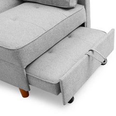 Banquette convertible 2 places Billin tissu gris