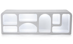 Buffet bas L160cm design arches avec LED intégrées Navalor Blanc