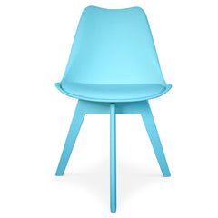 La chaise moderne Juno bleue vue de face