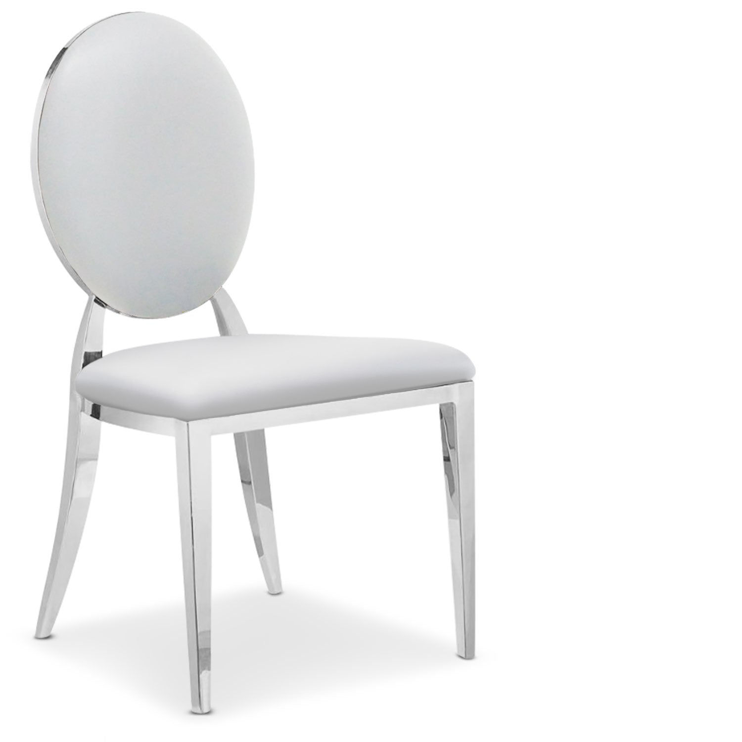 Lot de 8 chaises médaillon Sofia Simili Blanc