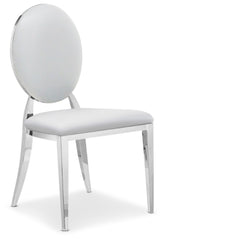 Lot de 8 chaises médaillon Sofia Simili Blanc