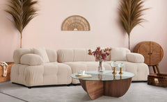 Canapé design modulable Hollywood Tissu bouclette Beige