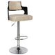 Lot de 6 chaises de bar bois noir et simili crème