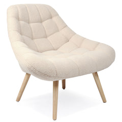 Fauteuil Arus scandinave en tissu bouclette beige