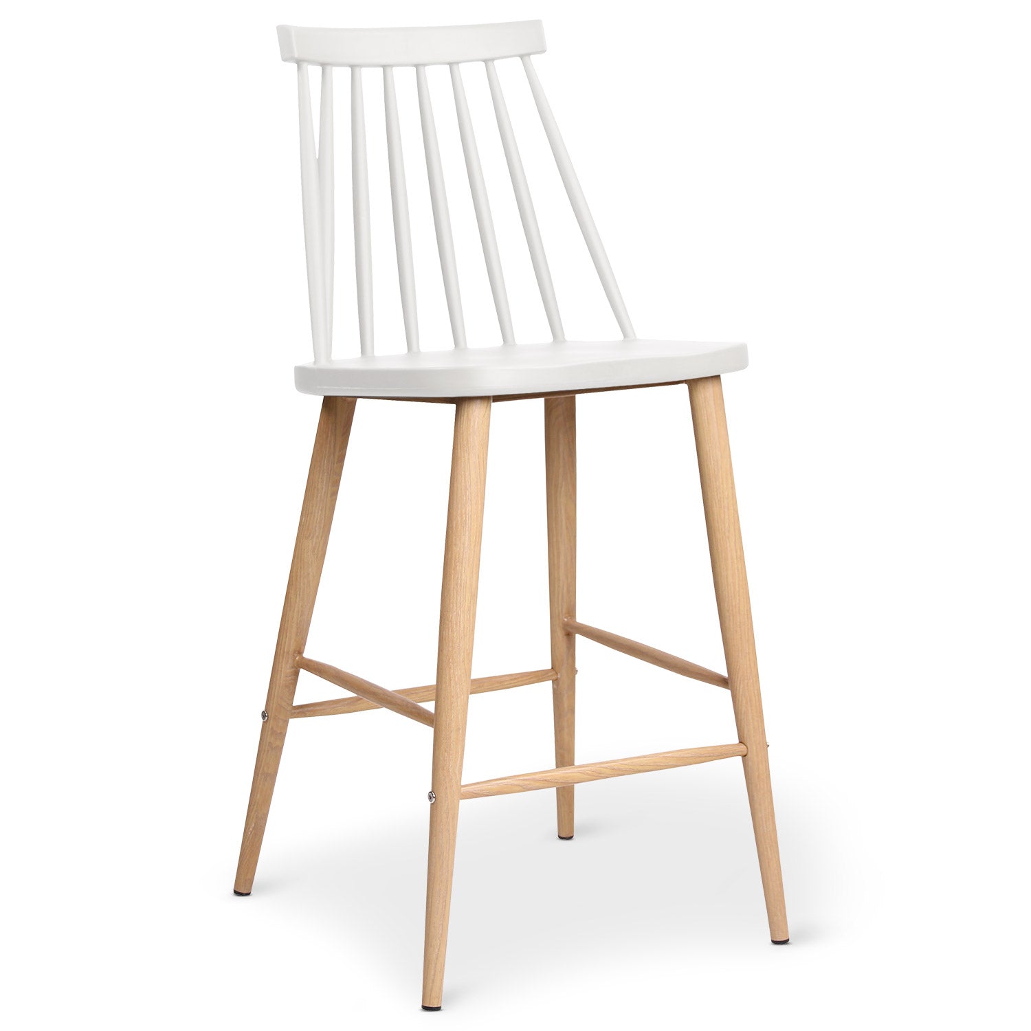 La chaise de bar Trouville, chaise haute scandinave coloris blanc