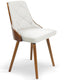 Lot de 8 chaises en bois noisette et blanc avec revêtement matelassé