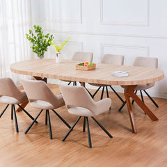 Table extensible ronde Aphista en effet bois chic