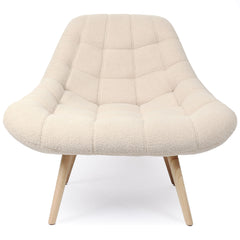 Fauteuil Arus scandinave en tissu bouclette beige