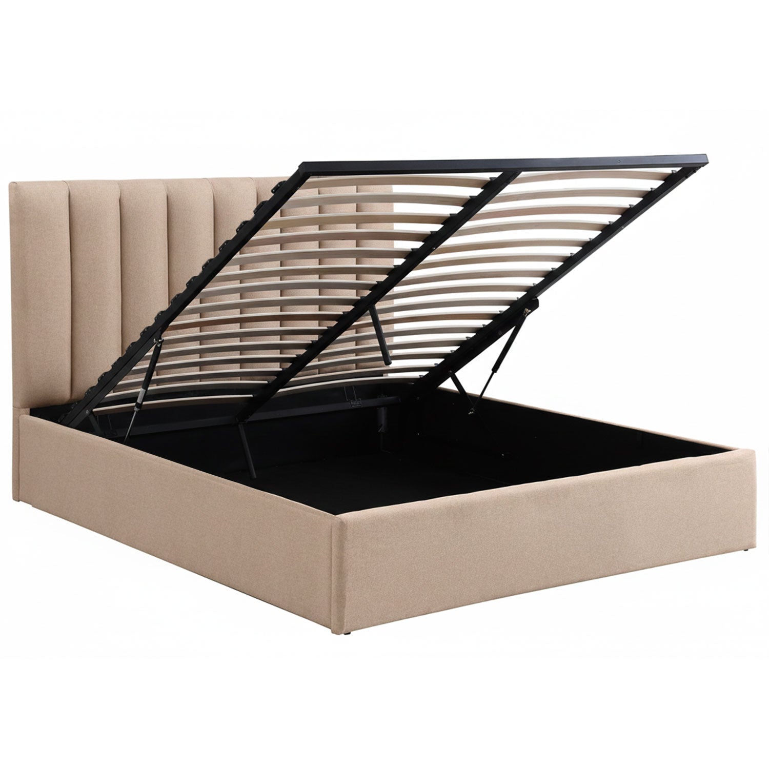 Pack Lit-coffre Songe + Matelas Bedream 160x200cm Tissu Beige