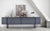 Meuble TV 2 portes 180 cm anthracite et métal noir