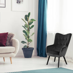 Fauteuil scandinave Amigio velours noir
