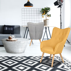 Fauteuil scandinave Klarys Tissu Jaune