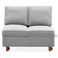 Banquette convertible 2 places Billin tissu gris